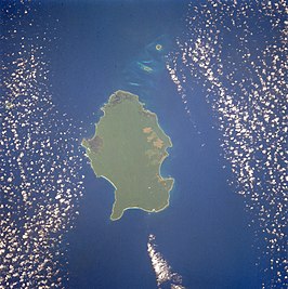 Beeld van het eiland in 1990 genomen vanuit de Space Shuttle