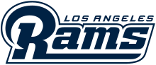 Los Angeles Rams wordmark from the second half of 2016 to 2019 Los Angeles Rams wordmark.svg