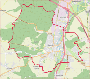 Poziția localității Louviers