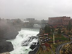 Lower Spokane Falls in the fog