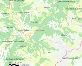 Mapa obce Guillestre