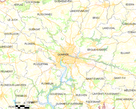 Mapa obce Quimper