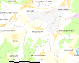 Mapa obce Baudoncourt