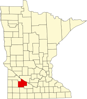 Карта Миннесоты с указанием округа Редвуд