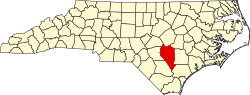 Karte von Sampson County innerhalb von North Carolina