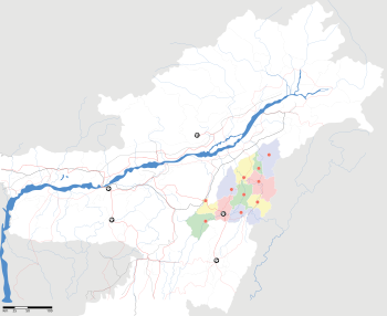 Map of Nagaland showing location of Pfu-Tse me...