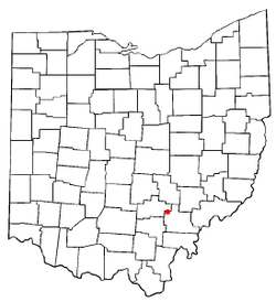 Location of Nelsonville, Ohio