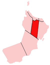Letak Kegubernuran Ad-Dakhiliyah di Oman