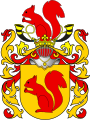 D'oro, allo scoiattolo di rosso ("Achinger", stemma della nobiltà polacca)