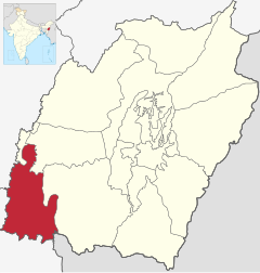 Localizacion del districte de Pherzawl en Manipur