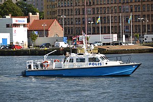 Polisbåt 87060, 39-3720 vid Masthuggskajen i Göteborg
