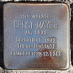 Stolperstein für Ernst Mayer (Rottendorfer Straße 3 1/2)