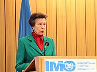 The Princess Royal speaking at the 100th Maritime Safety Committee session in 2018 Royal visit to IMO's Maritime Safety Committee (32330373998).jpg