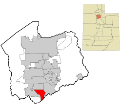 Location in Salt Lake County and the state of Utah.