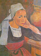 Portrait de Marie Lagadu (1889), huile sur toile (62 × 47 cm), musée des beaux-arts de Pont-Aven.