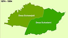 Wilayah Desa Sukadami pada tahun 1974-1984, setelah dimekarkan menjadi dua desa yaitu Desa Sukadami dan Desa Sukasejati.