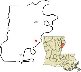 Tensas Parish Louisiana incorporated and unincorporated areas St. Joseph highlighted.svg