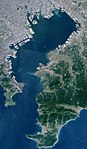 東京灣、浦賀水道的衛星照