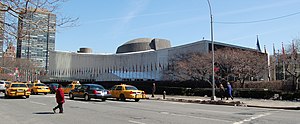 The United Nations General Assembly building.