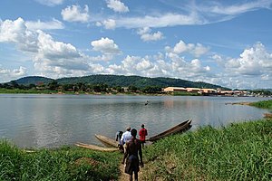 Ubangi (Oubangui) River at the outskirts of Ba...