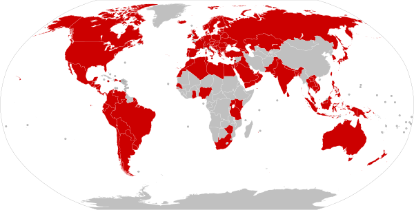 Locations where YouTube is localized YouTube Localisation.svg