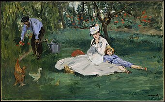 Édouard Manet, La familia Monet en su jardín en Argenteuil, Museo Metropolitano de Arte