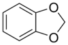 Kekulé, skeletal formula of 1,3-benzodioxole