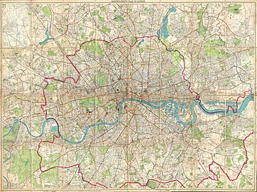 Bartholomews Map of London ?1920s