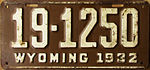 Номерной знак Вайоминга 1932 года.jpg