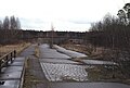 Dawna autostrada z murem granicznym, widok z wiaduktu nad ulicą Albrechts Teerofen na południe, 1988