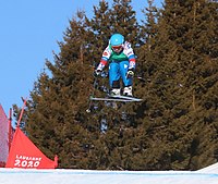 Marija Alexejewna Jerofejewa beim Team-Ski-Snowboard-Cross-Wettbewerb