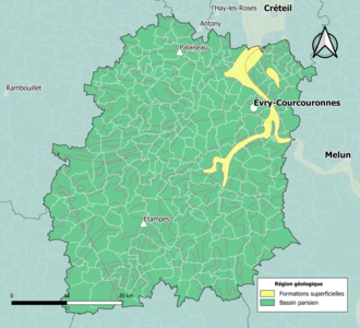 Régions géologiques de l'Essonne.
