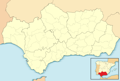 Location map Шпанија Андалусија