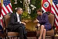 Obama Costa Rican presidentin Laura Chinchillan kanssa San Joséssa vuonna 2013.