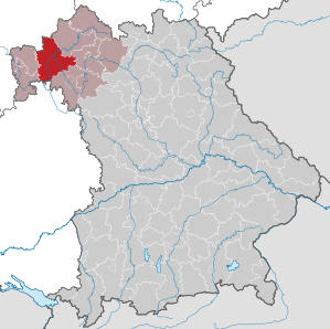 Beliggenheden af Landkreis Main-Spessart i Bayern (klikbart kort)