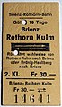 09/2024 Billet Brienz - Rothorn Kulm (1980)