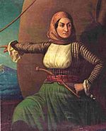Laskarina Bouboulina, nationalhjälte från det grekiska frihetskriget.