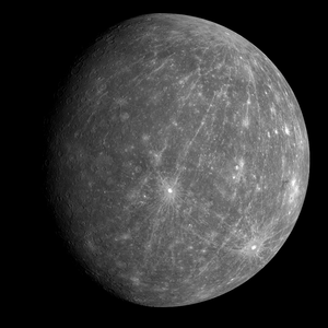 Mercuri, la planeta pus pròcha dau Soleu.