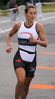 Camille Donat beim Triathlon EDF Alpe d’Huez, 2010