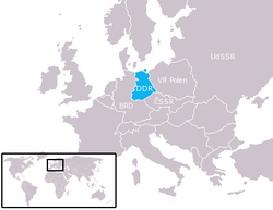 Location of GDR (East Germany)