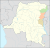 에볼라가 유행 중인 콩고민주공화국 이투리 및 키부 지역 지도
