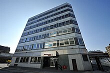 Wikimedia UK opened a permanent office on the 4th floor of Development House, in central London on 14 November 2011. Development House, London.jpg