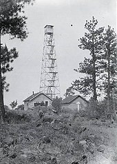 Dry Mountain Fire Lookout in the Ochoco National Forest, Oregon, US circa 1930 Drymountainlookout1930.jpg