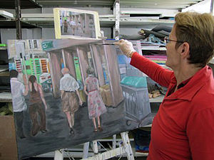 ציור על פי תצלום מתוך סדנת ציור למבוגרים במרכז מאירהוף לחינוך לאמנות