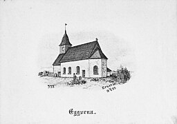 Kyrkan på teckning 1889