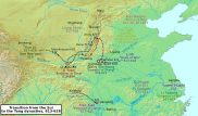 Map of the transition from the Sui to the Tang Dynasty