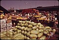 Watermelons for sale, with the elevated Central Artery at rear, 1973