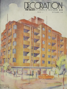 Gowrie Gate Building on the cover of Decoration & Glass. 1 September 1938.