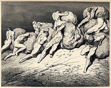 Gustave Doré - Dante Alighieri - Inferno - Plate 22 (Canto VII - Hoarders and Wasters).jpg