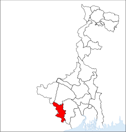 Расположение района Джарграм в Западной Бенгалии